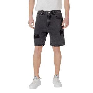 Gianni Lupo Black Cotton Bermuda Men's Shorts